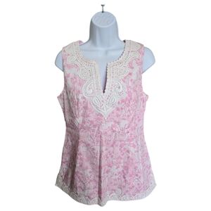 Lilly Pulitzer white label running for the roses Top